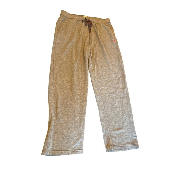 Tommy Bahama Mens Gray Lounge Pants Drawstring Waist & Pink Dolphin Logo L/G - Picture 1 of 5
